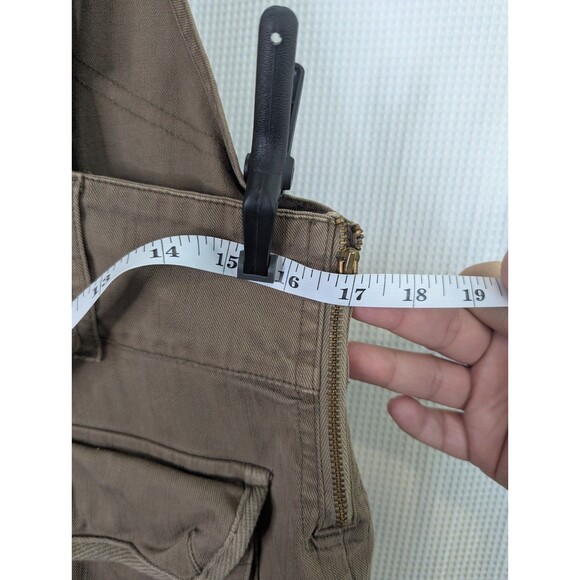 Guess Capri Overalls Y2K Brown Olive Khaki Size Medium Steampunk RARE (L04) - Picture 7 of 9